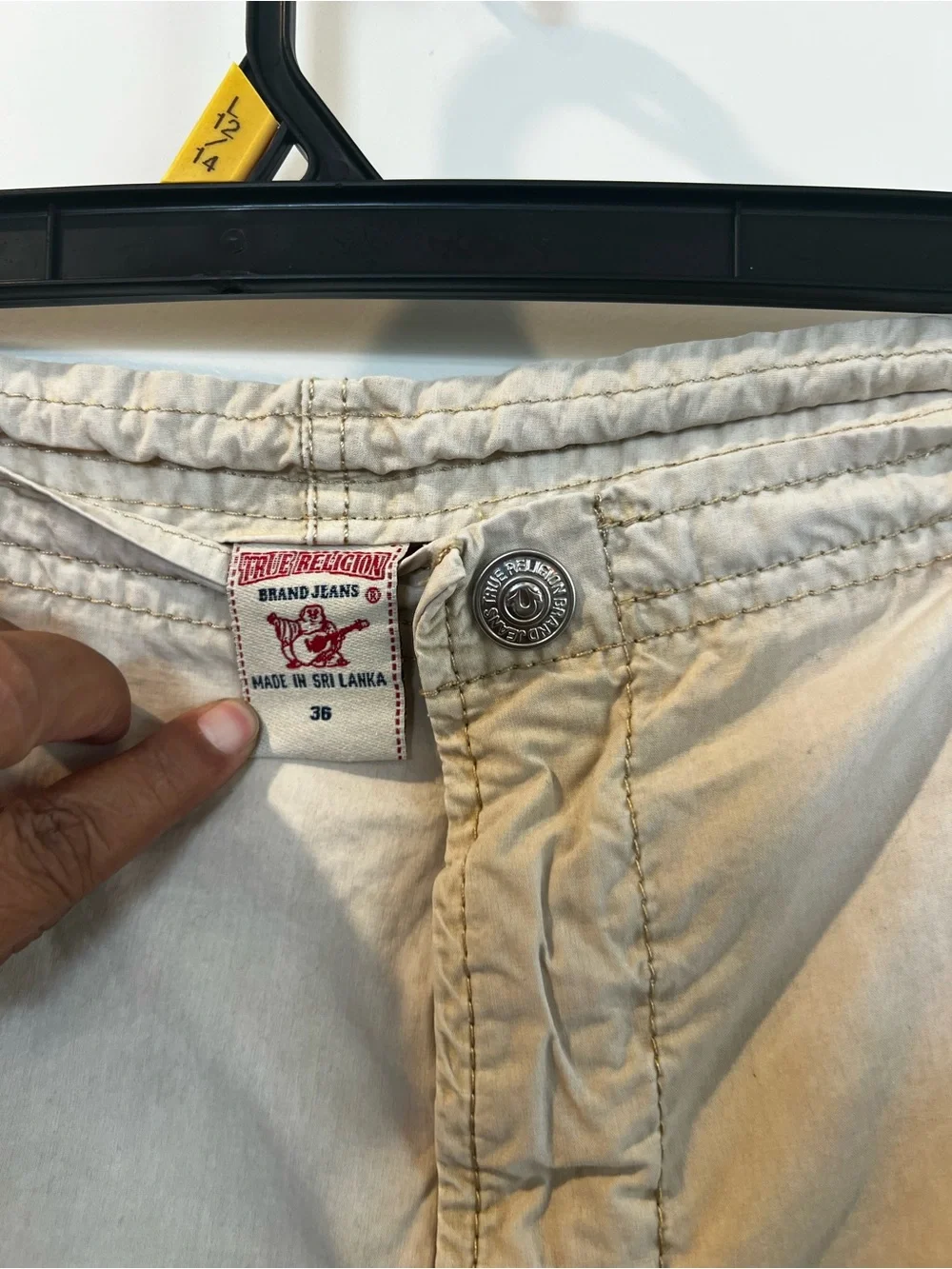 True Religion Men's Cargo Pants in Beige - Lightweight Casual Workwear